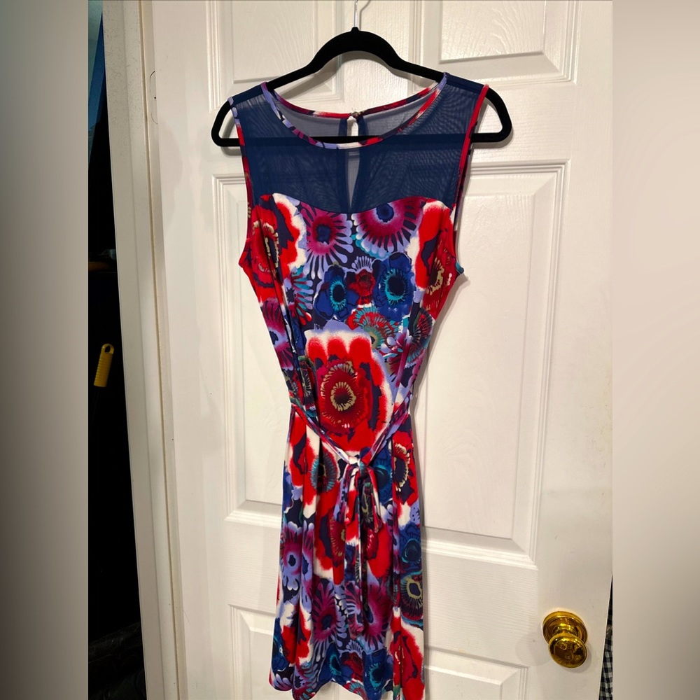 Miraclesuit Size 12 Everyday Shapewear Women's Lined Floral Stretch Dress Net
